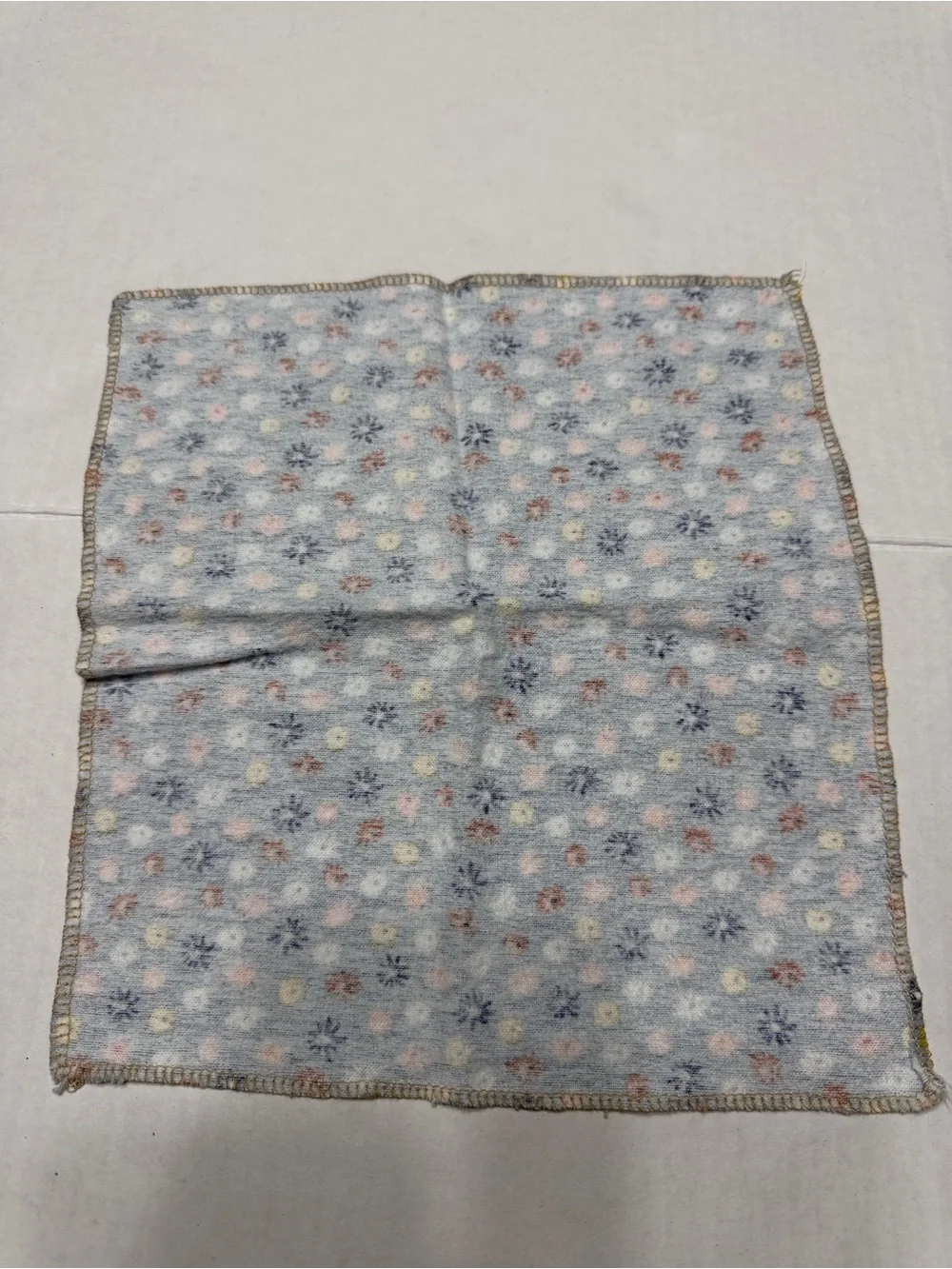 Floral Wash Cloths/Handkerchiefs - Blue Set of 3